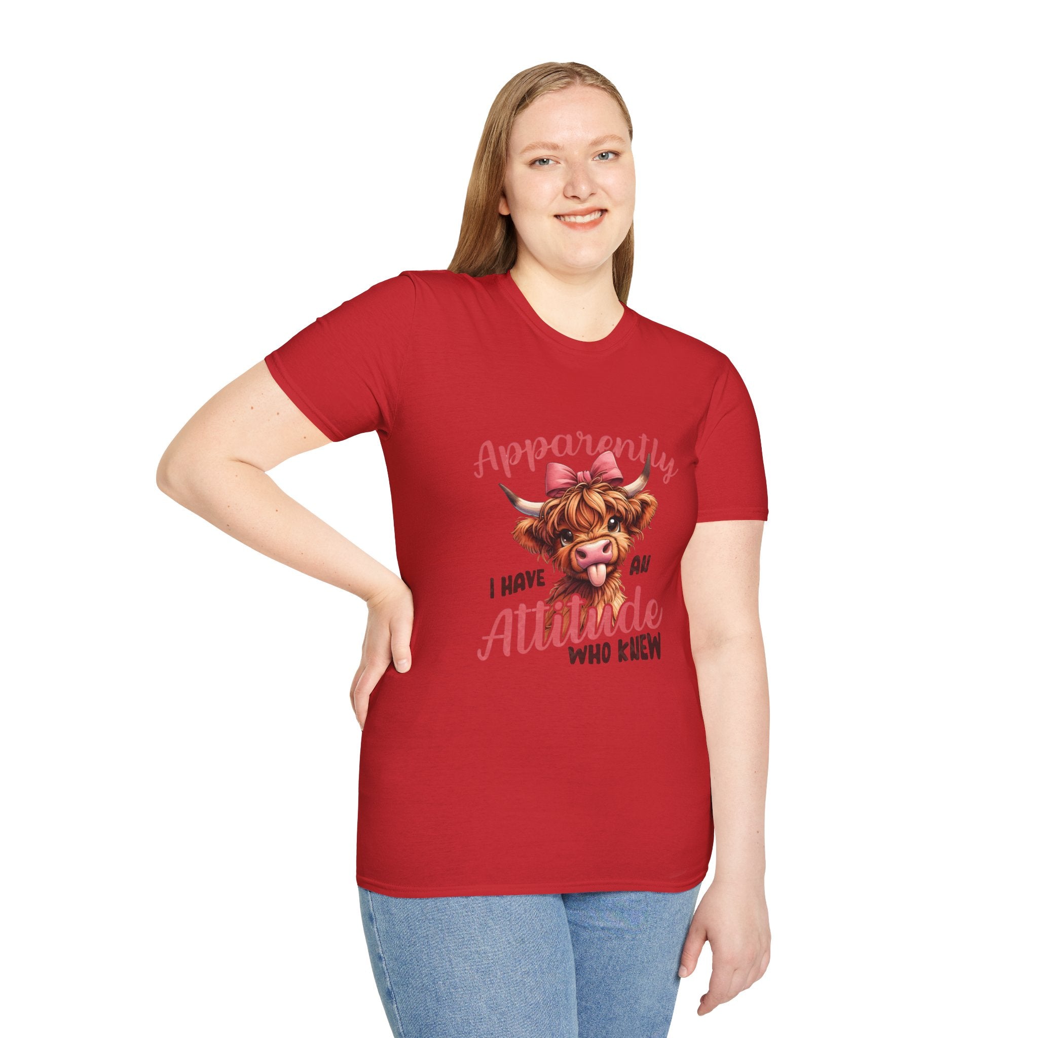 Apparently I Have an Attitude Who Knew — Cow T-Shirt