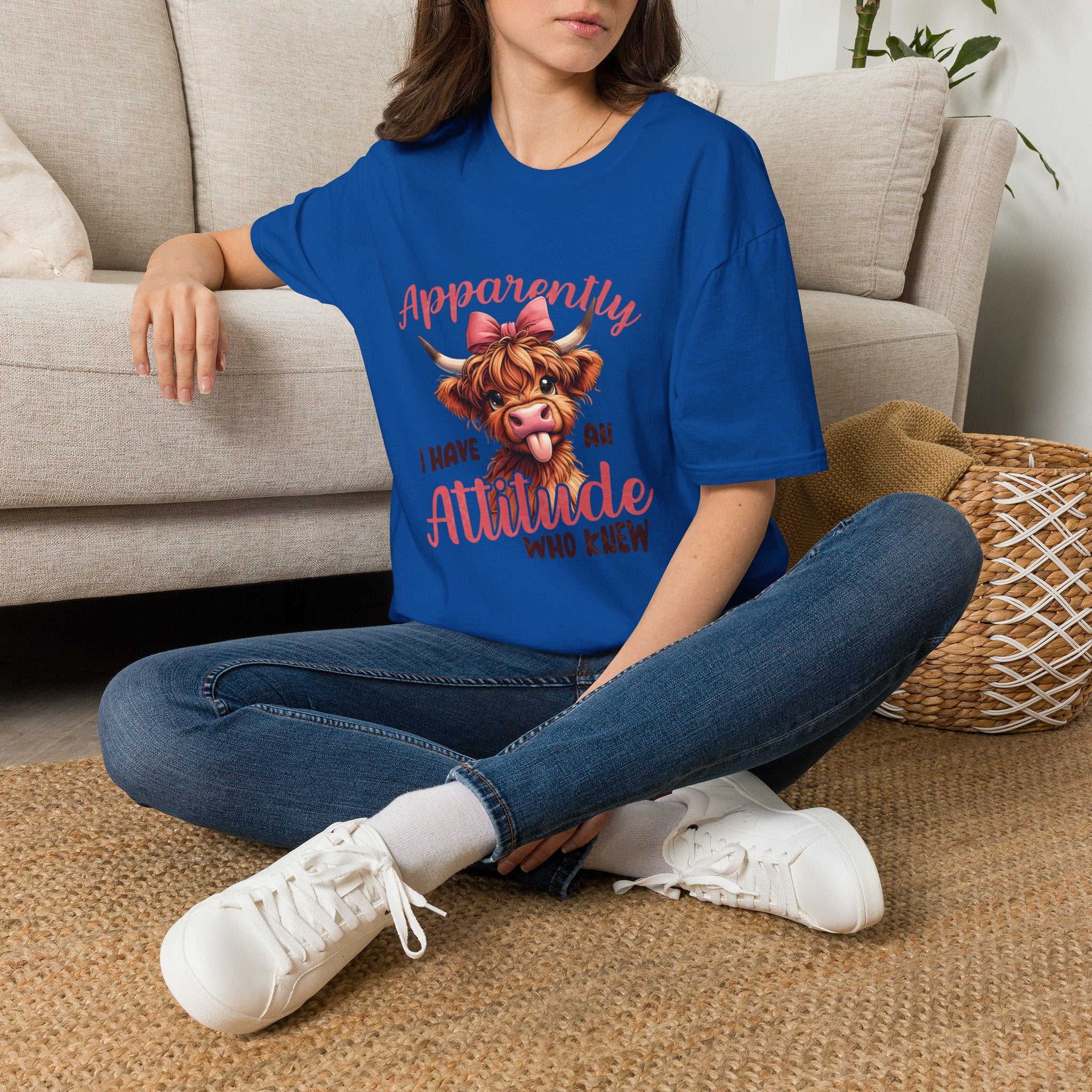 Apparently I Have an Attitude Who Knew — Cow T-Shirt
