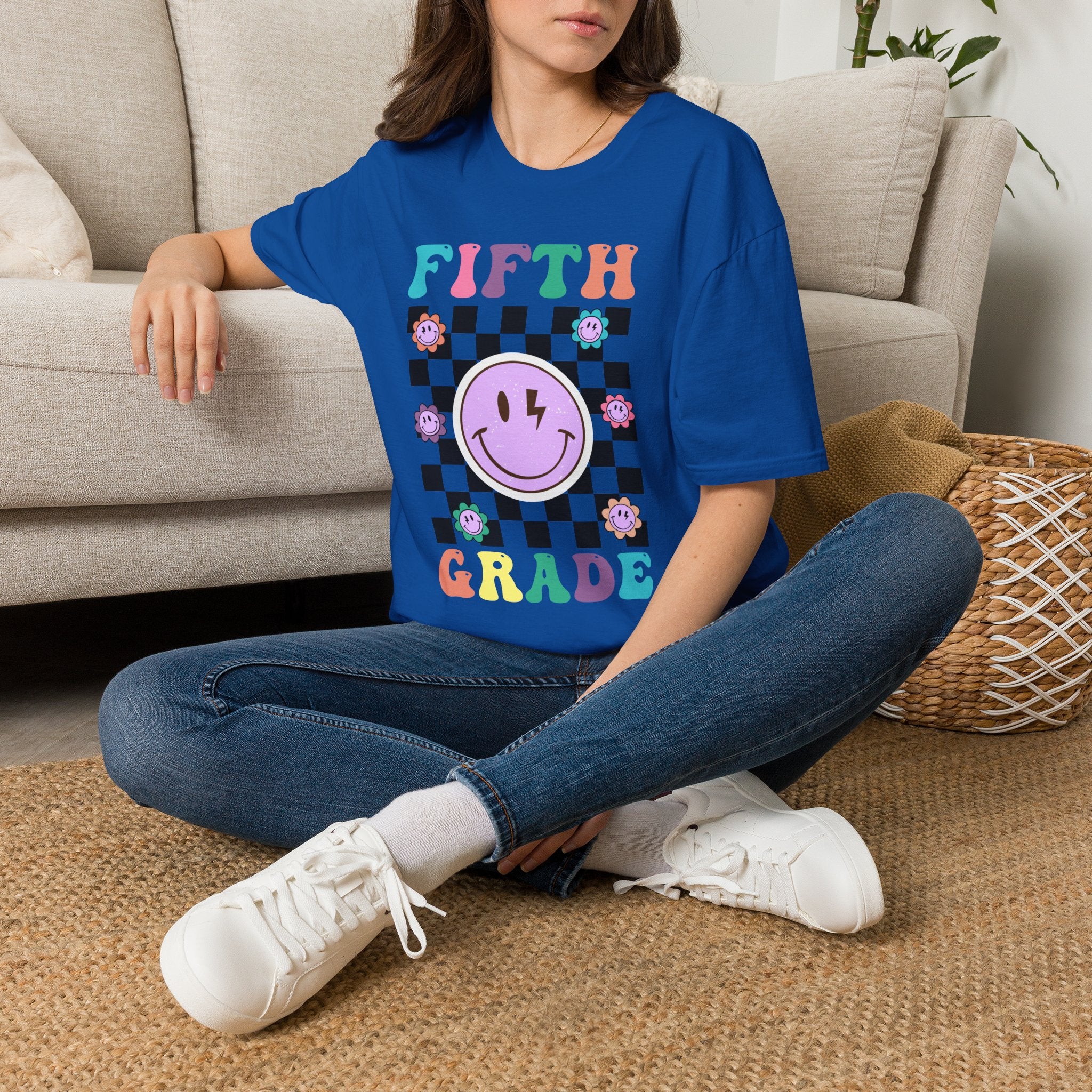 Fifth Grade Retro Smiley- Adult size