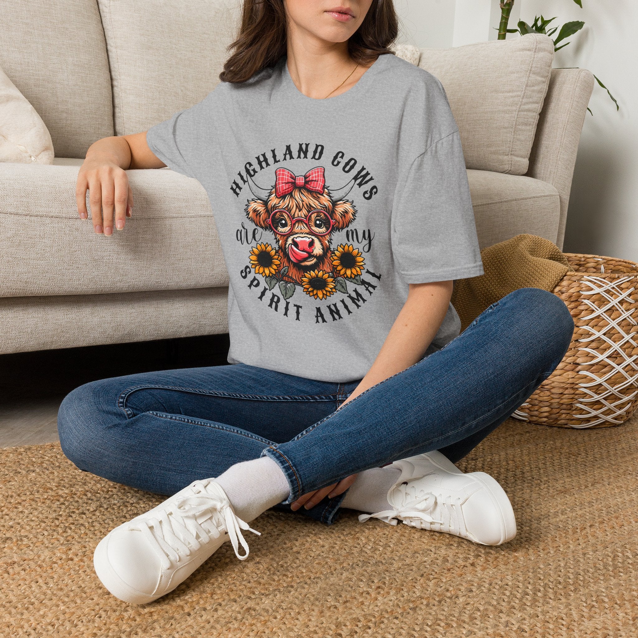 Highland Cows Are My Spirit Animal T-Shirt — Cute Scottish Cow Graphic Tee