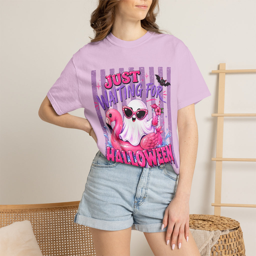 "Just Waiting for Halloween" Cute Flamingo Tee