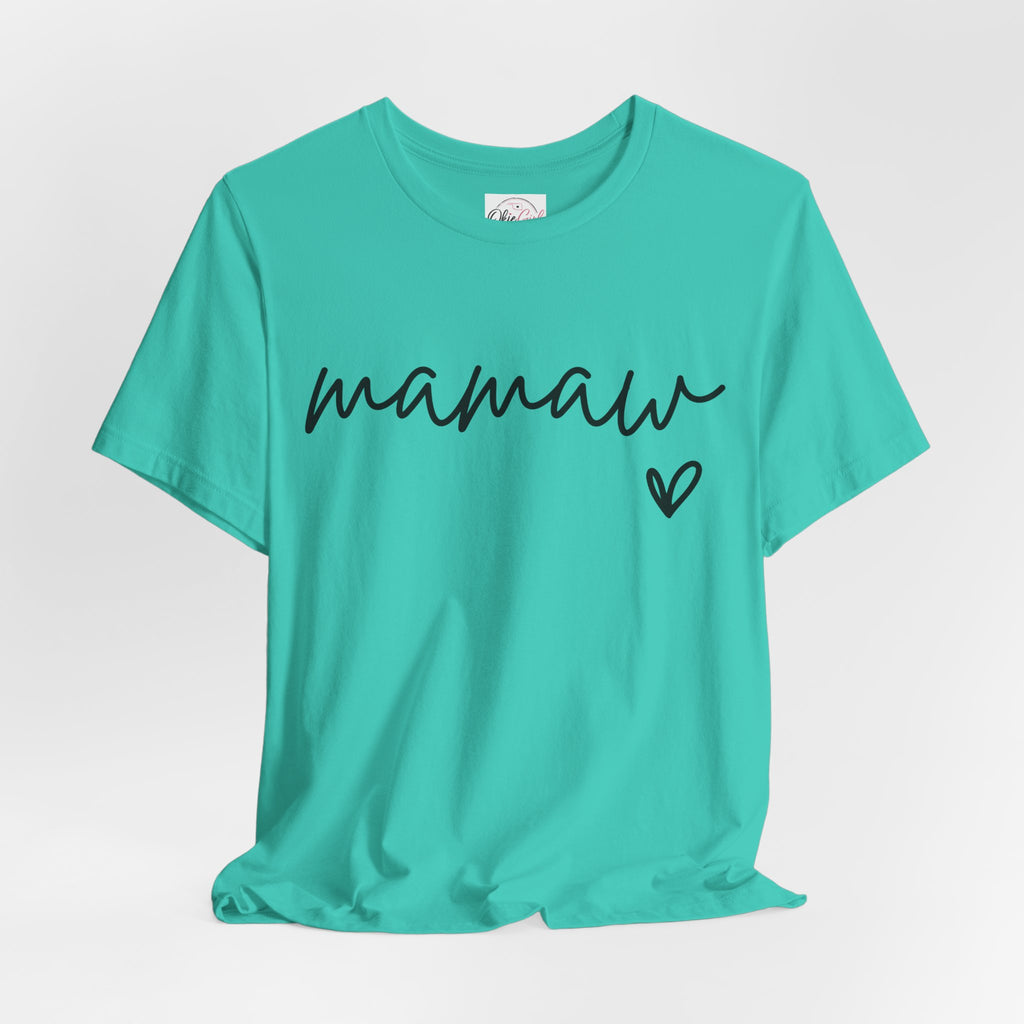 Mamaw Script Heart T-Shirt