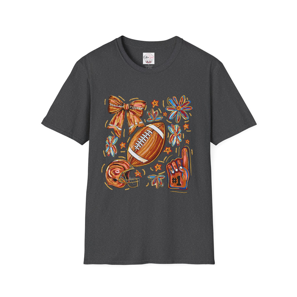 Football & Bow Graphic T-Shirt