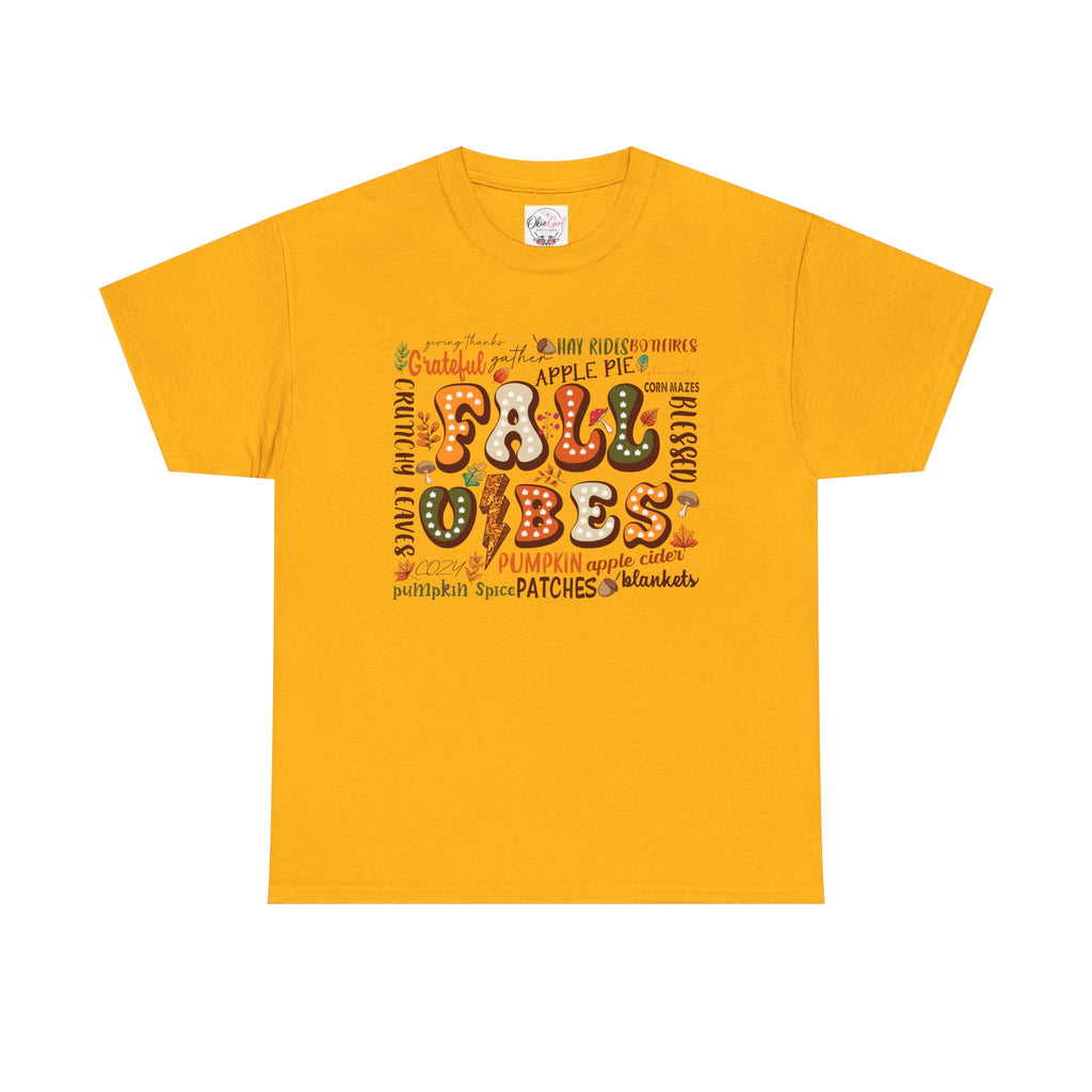 Fall Vibes Graphic Tee — Cozy Autumn Pumpkin & Apple Pie Shirt