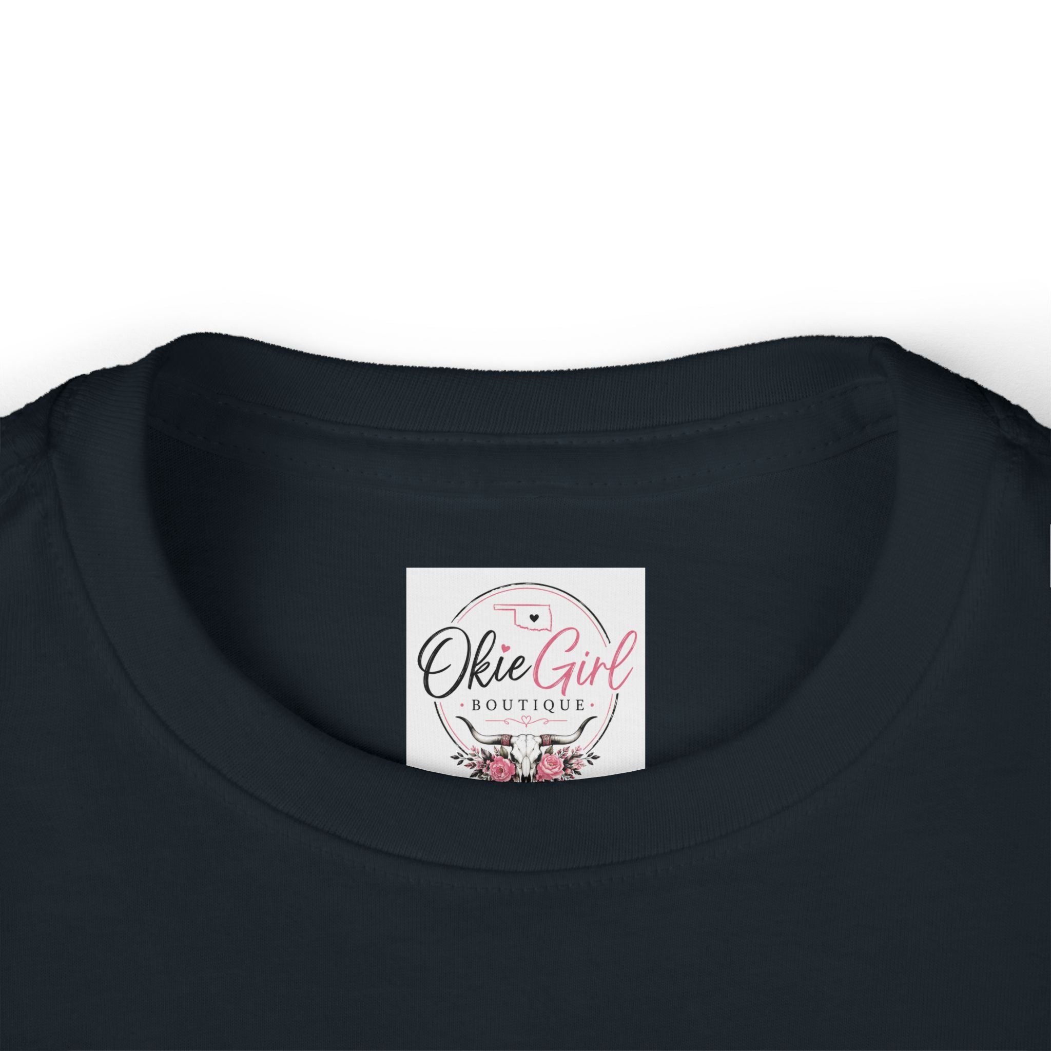 Love Cow Toddler Long Sleeve Tee — Cute Farm Animal Heart Design
