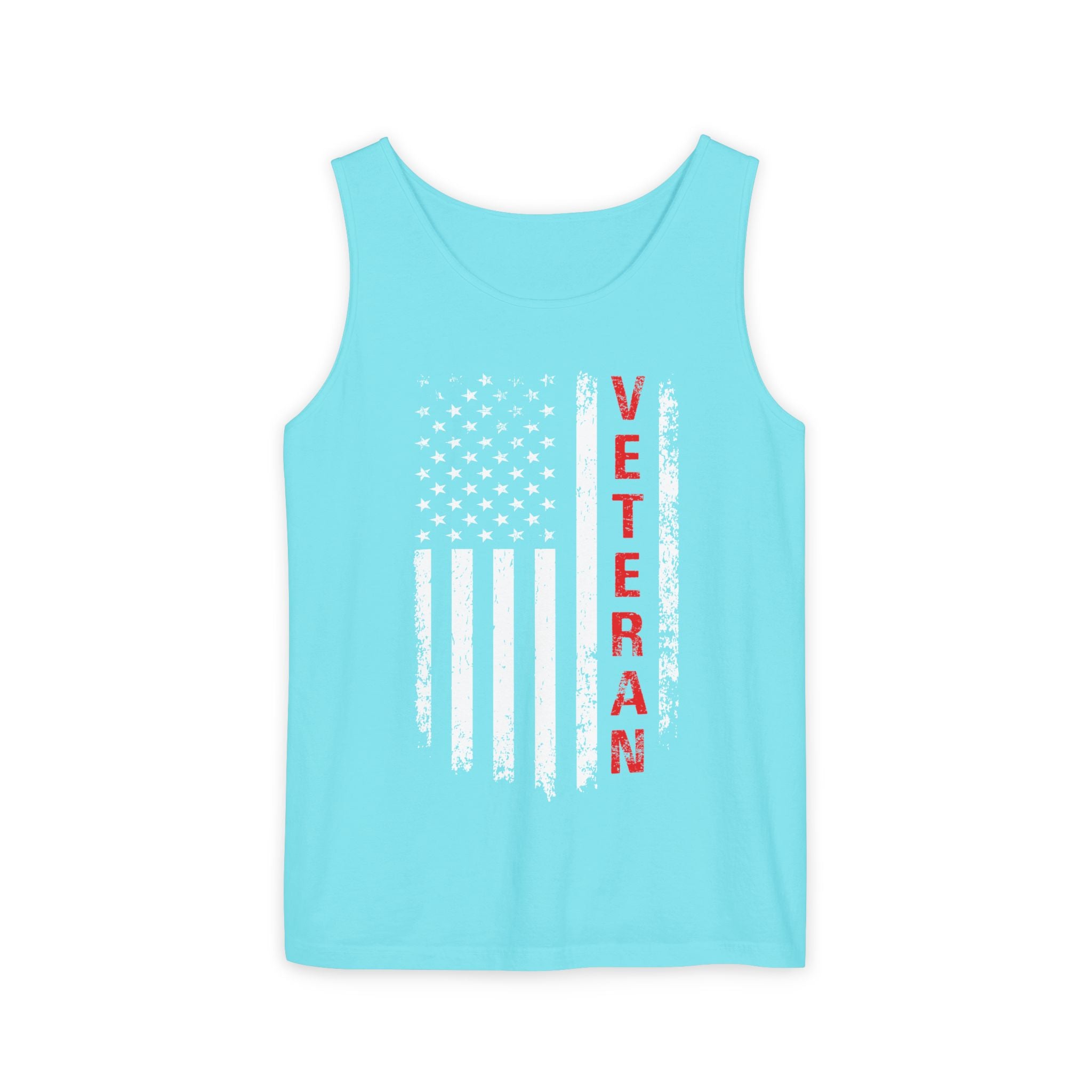Veteran Flag Tank Top — Distressed American Flag Veteran Graphic Tank