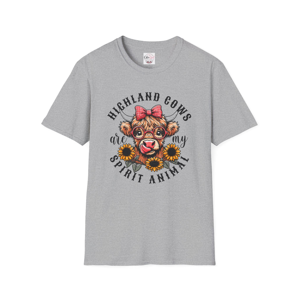 Highland Cows Are My Spirit Animal T-Shirt — Cute Scottish Cow Graphic Tee