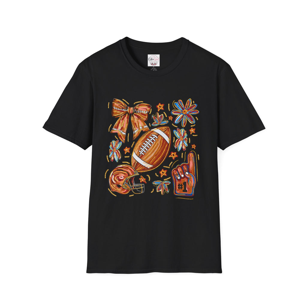 Football & Bow Graphic T-Shirt