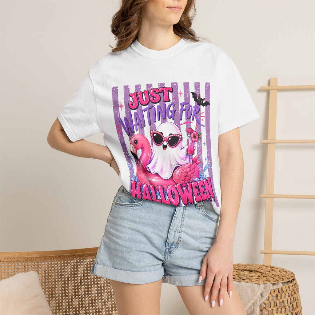 "Just Waiting for Halloween" Cute Flamingo Tee