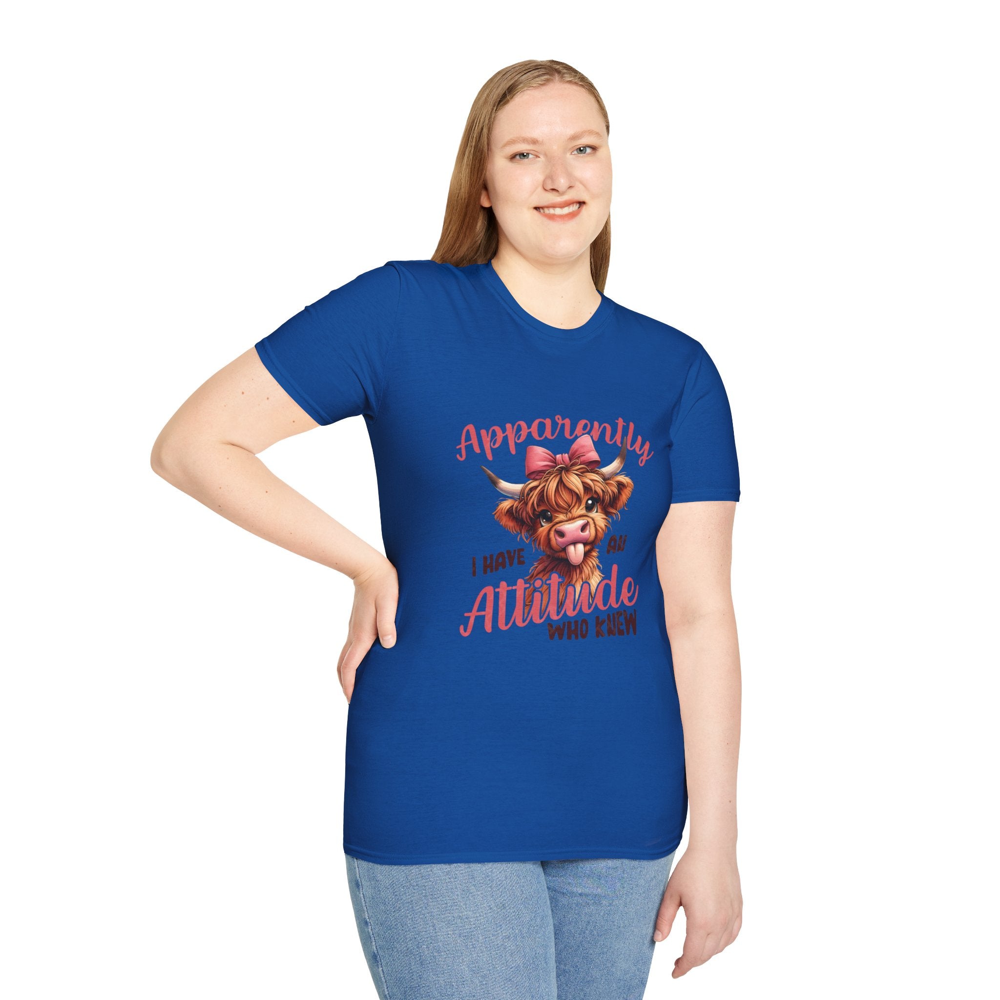 Apparently I Have an Attitude Who Knew — Cow T-Shirt