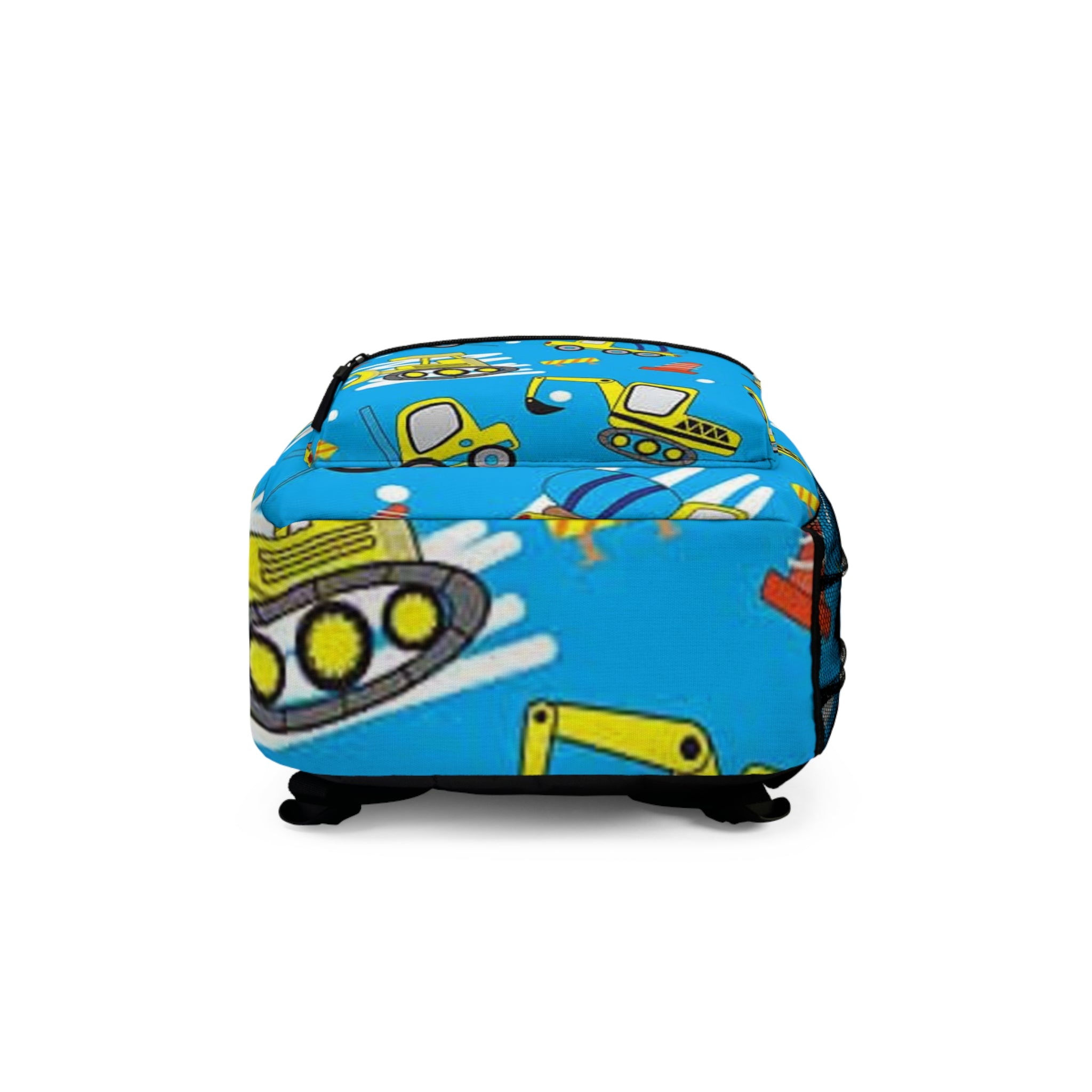 Blue Bulldozer & Dump Truck School Bag