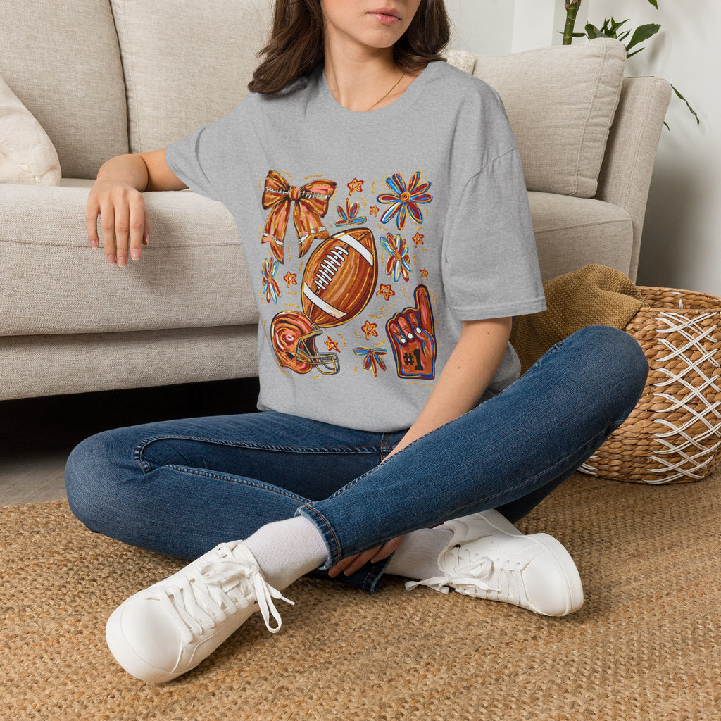 Football & Bow Graphic T-Shirt
