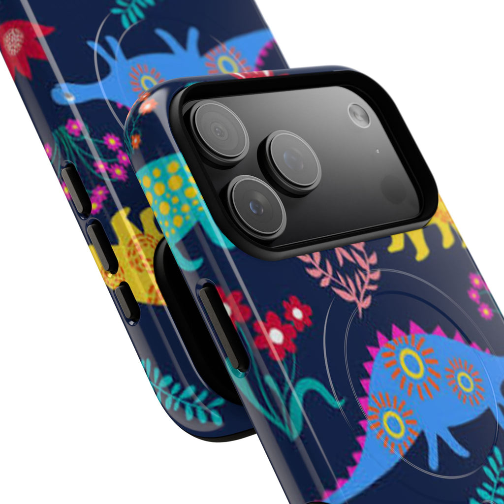 Dino Floral Tough Magnetic Phone Case