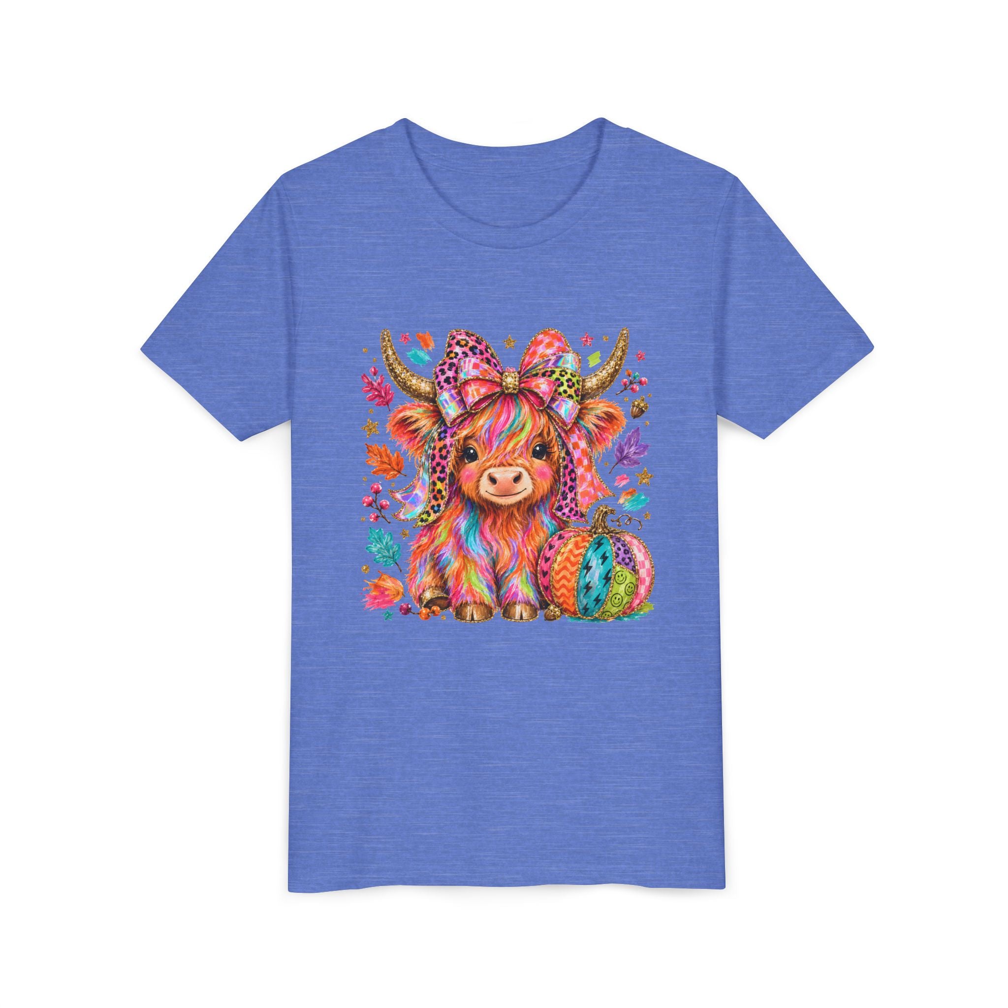 Kids Colorful Highland Cow Tee