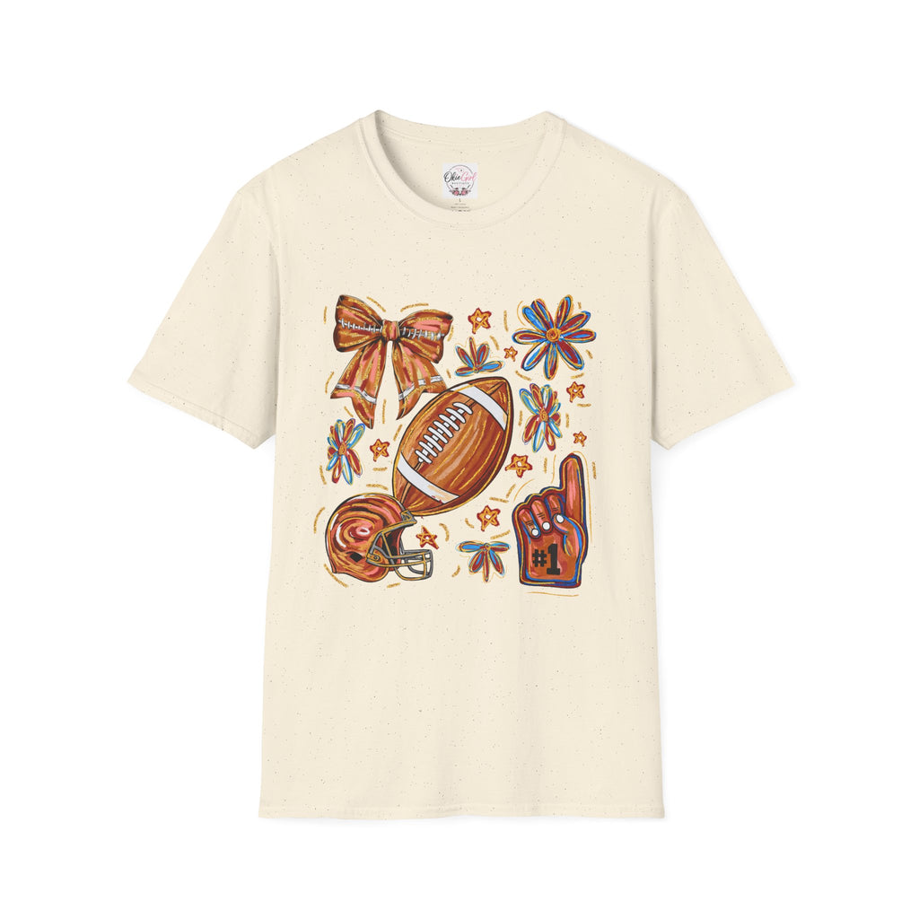 Football & Bow Graphic T-Shirt