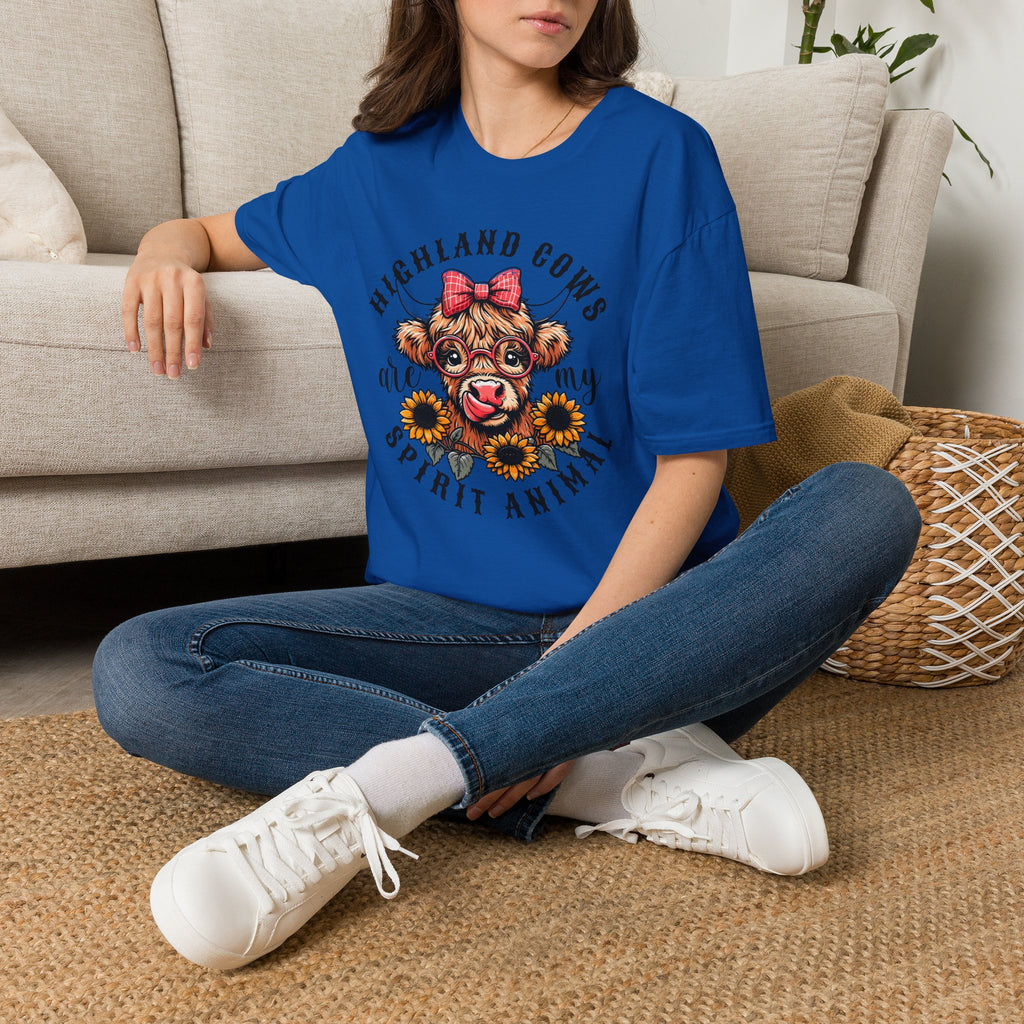 Highland Cows Are My Spirit Animal T-Shirt — Cute Scottish Cow Graphic Tee