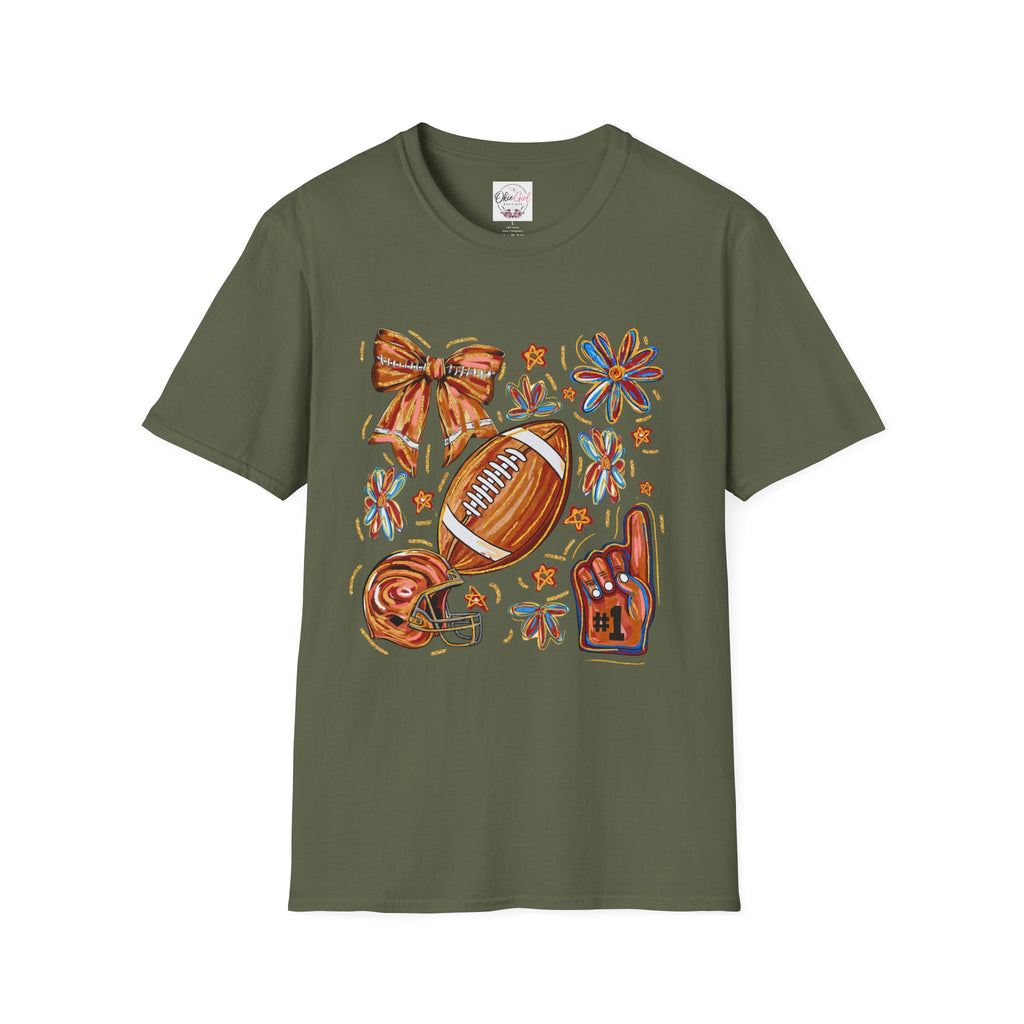 Football & Bow Graphic T-Shirt