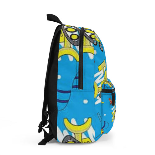 Blue Bulldozer & Dump Truck School Bag