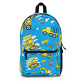 Blue Bulldozer & Dump Truck School Bag