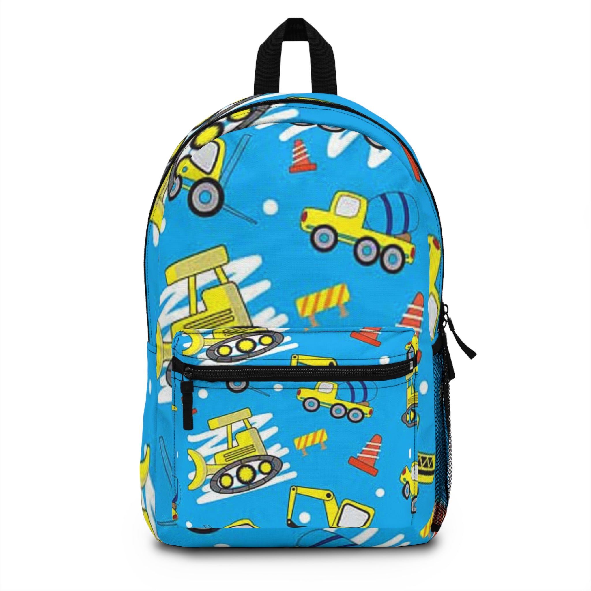 Blue Bulldozer & Dump Truck School Bag