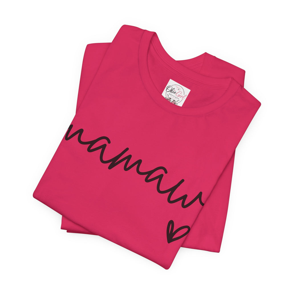 Mamaw Script Heart T-Shirt