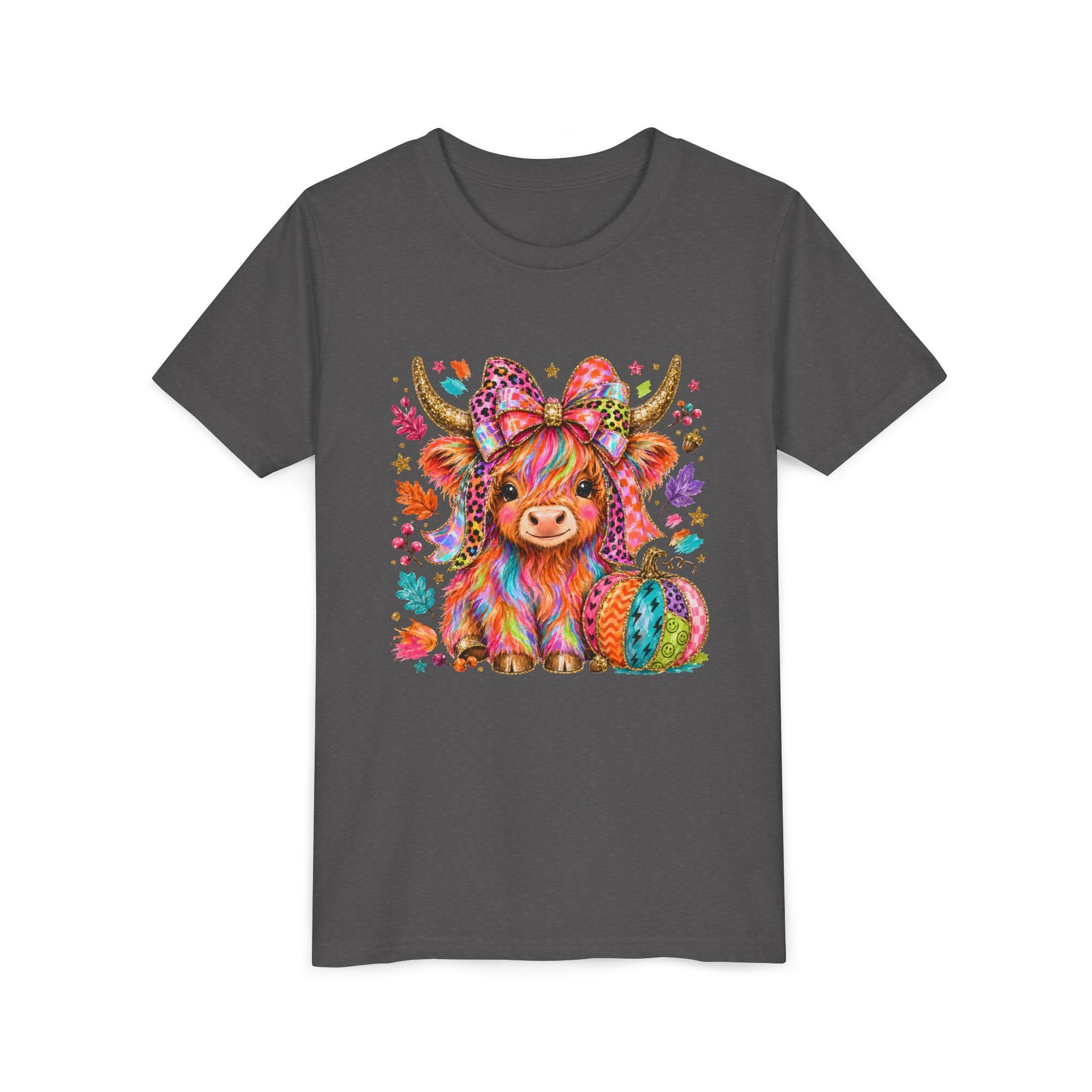 Kids Colorful Highland Cow Tee