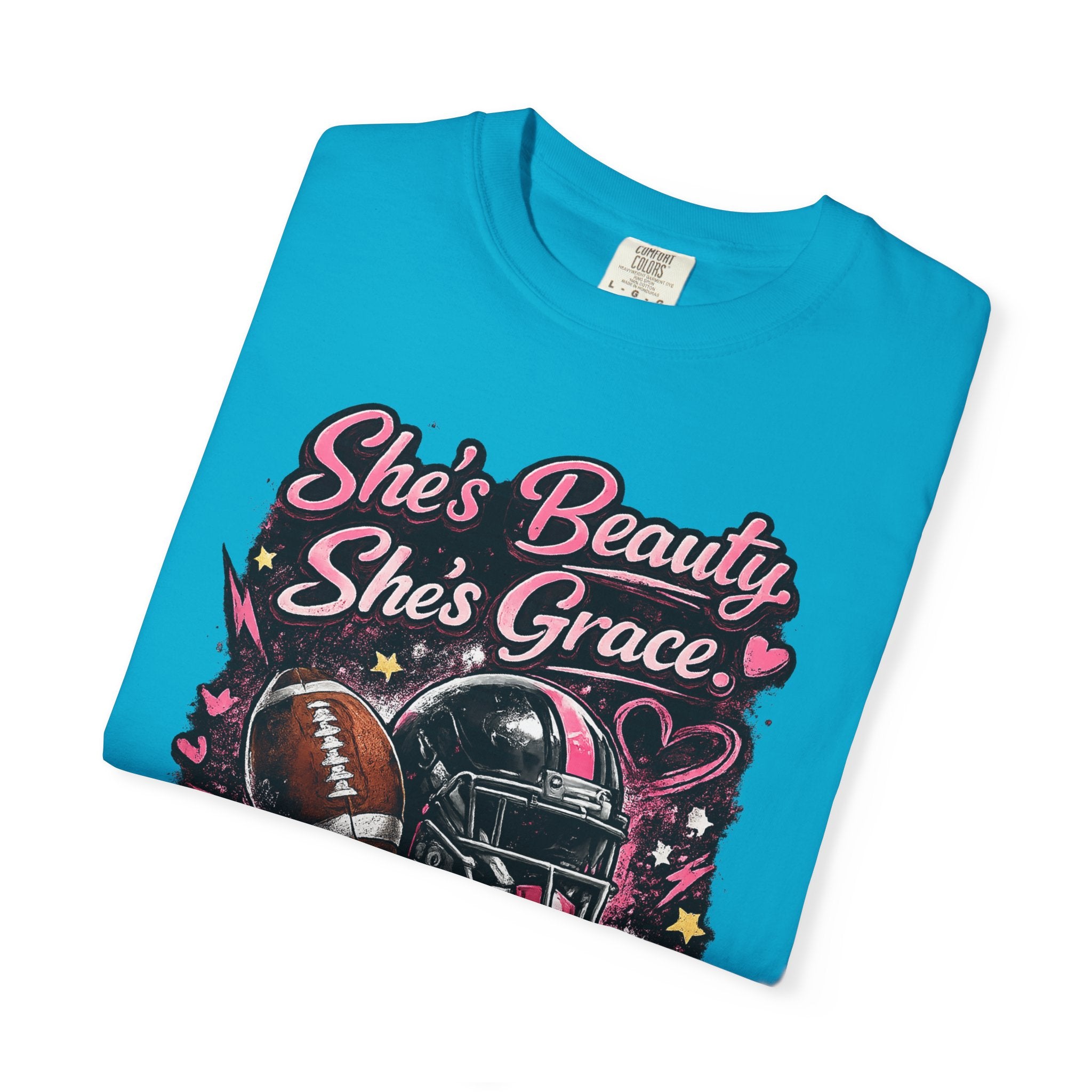 She's Beauty She's Grace Football Tee