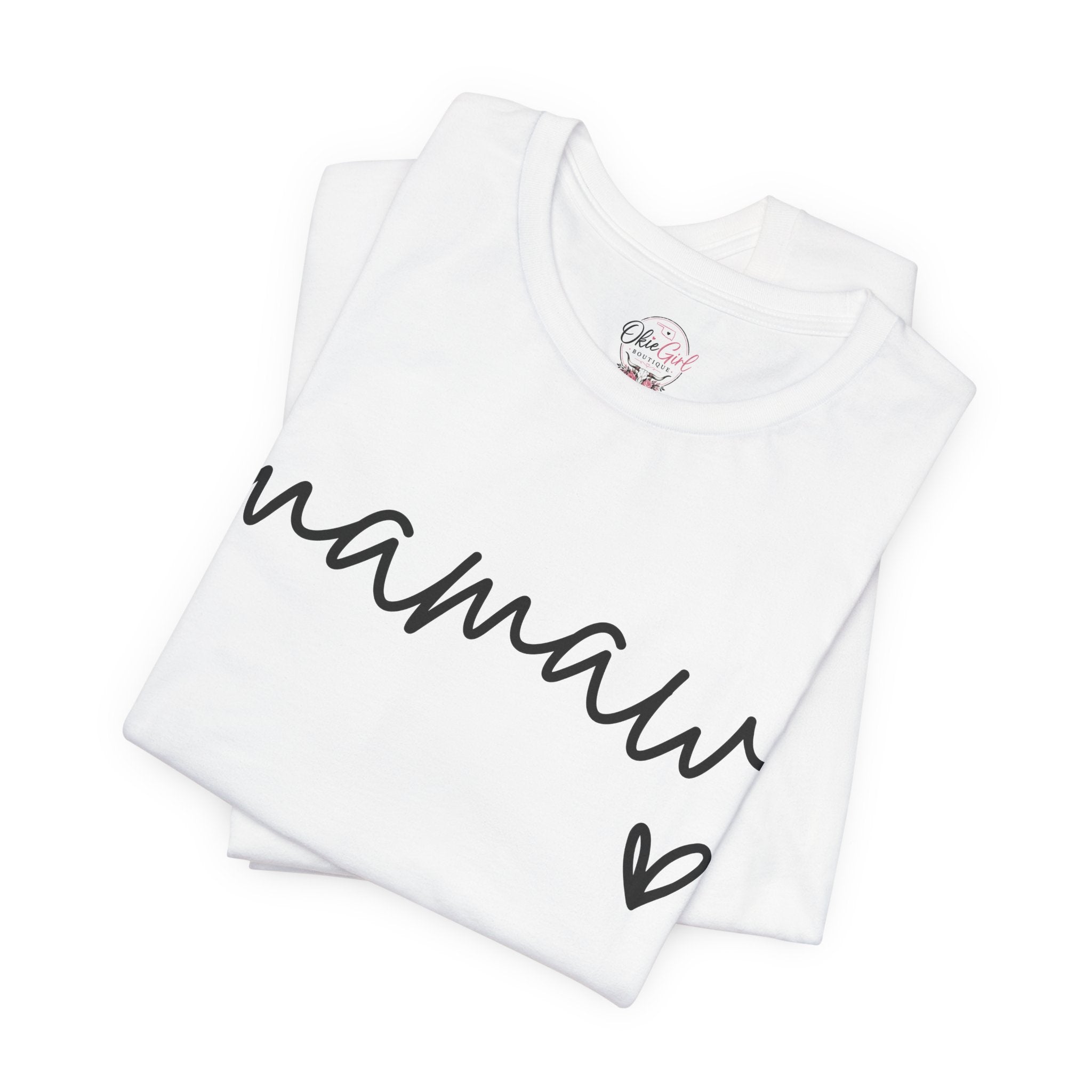Mamaw Script Heart T-Shirt