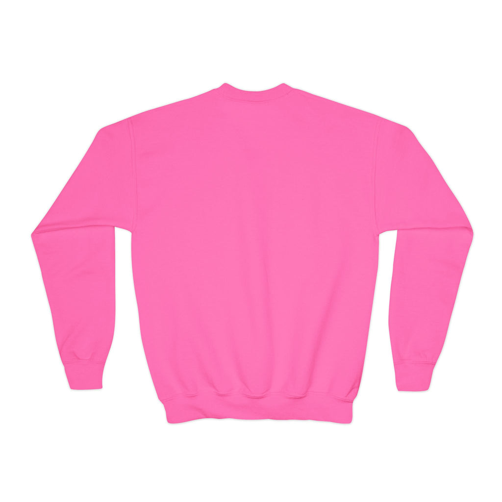 Youth Crewneck Sweatshirt — "Bruh We Back" Retro Smiley Graphic