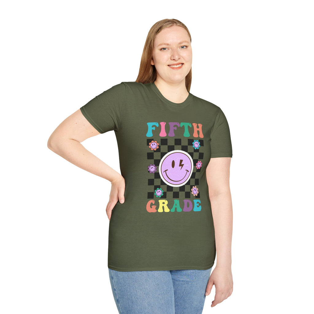 Fifth Grade Retro Smiley- Adult size