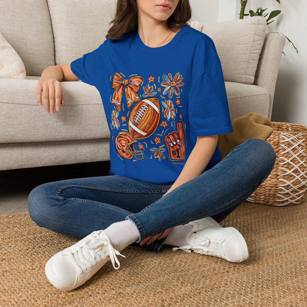 Football & Bow Graphic T-Shirt