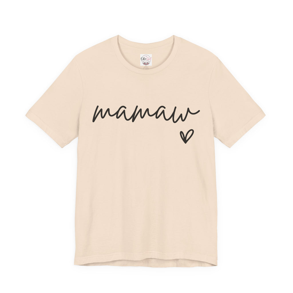 Mamaw Script Heart T-Shirt
