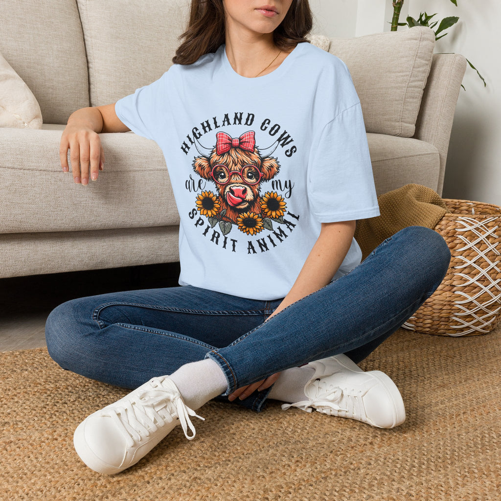 Highland Cows Are My Spirit Animal T-Shirt — Cute Scottish Cow Graphic Tee