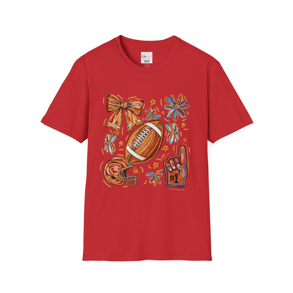 Football & Bow Graphic T-Shirt