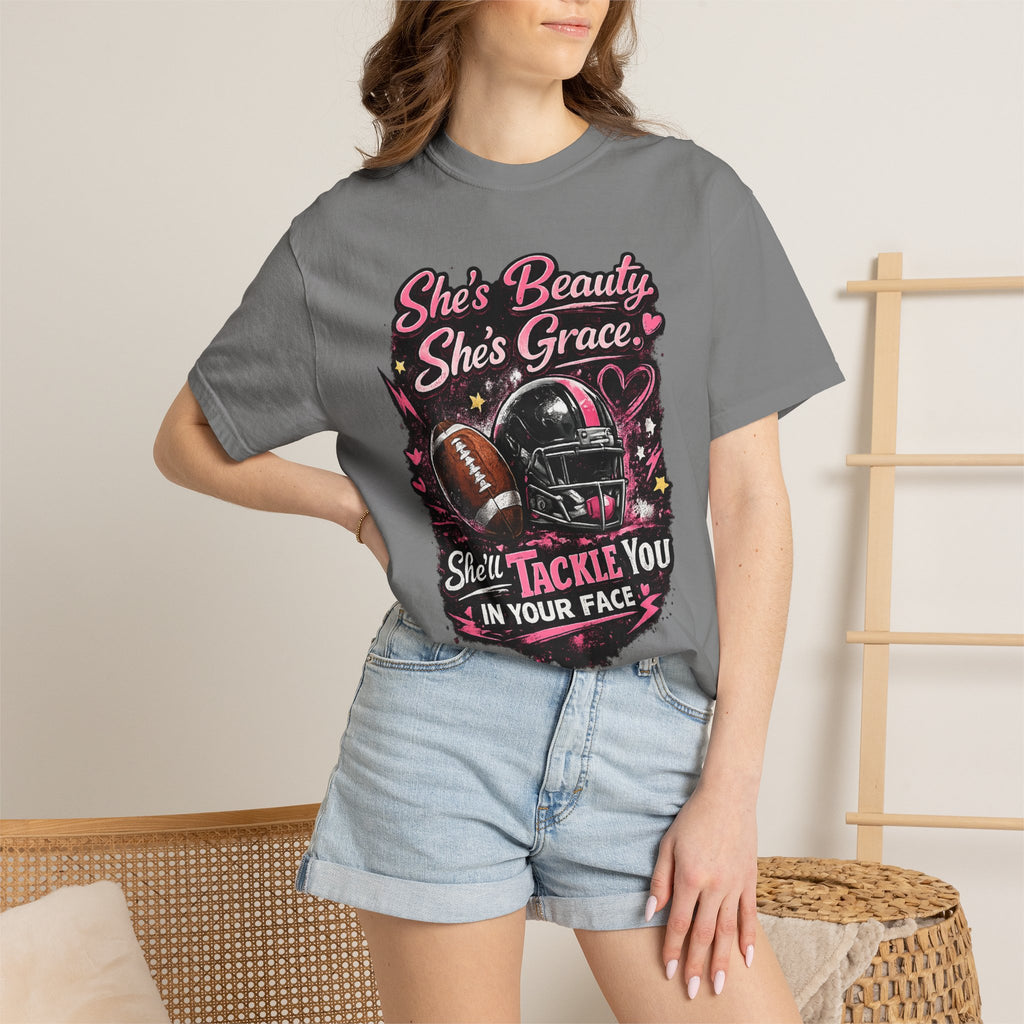 She's Beauty She's Grace Football Tee