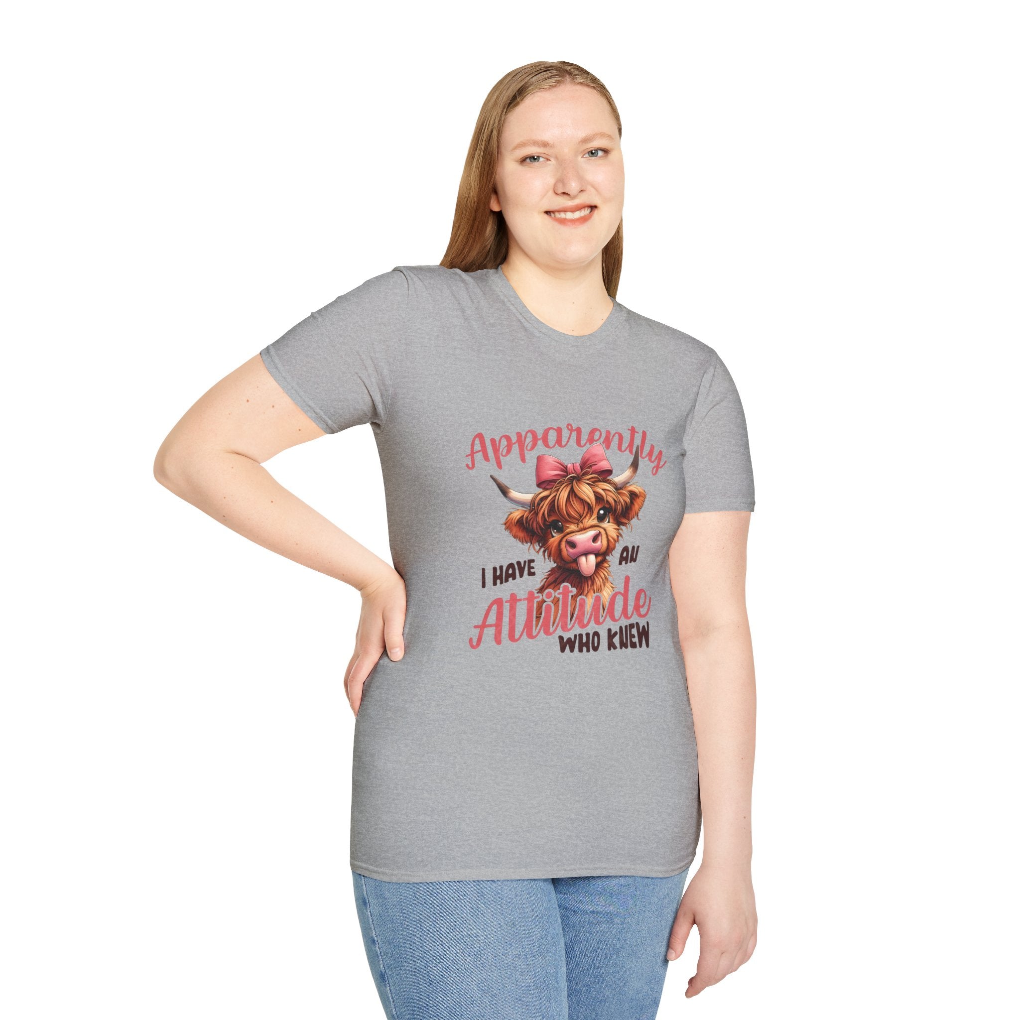 Apparently I Have an Attitude Who Knew — Cow T-Shirt