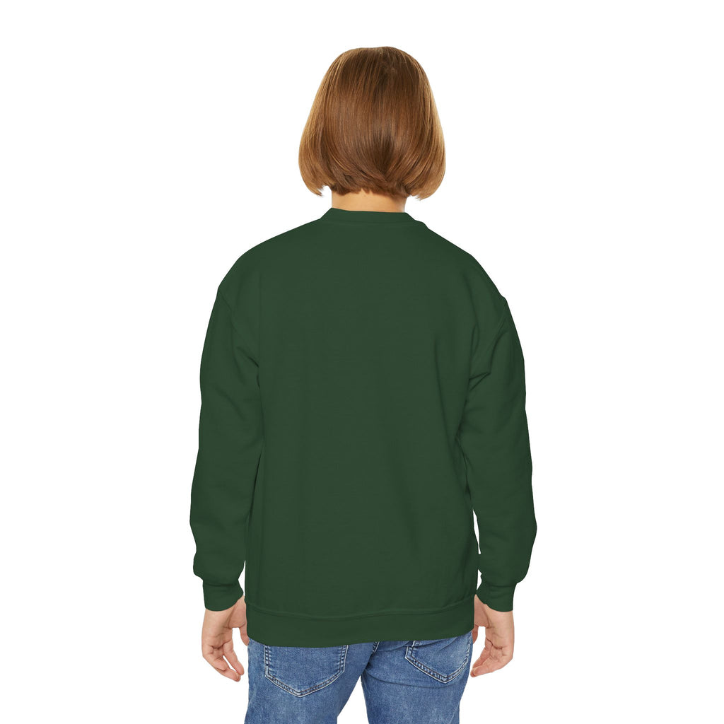 Youth Crewneck Sweatshirt — "Bruh We Back" Retro Smiley Graphic