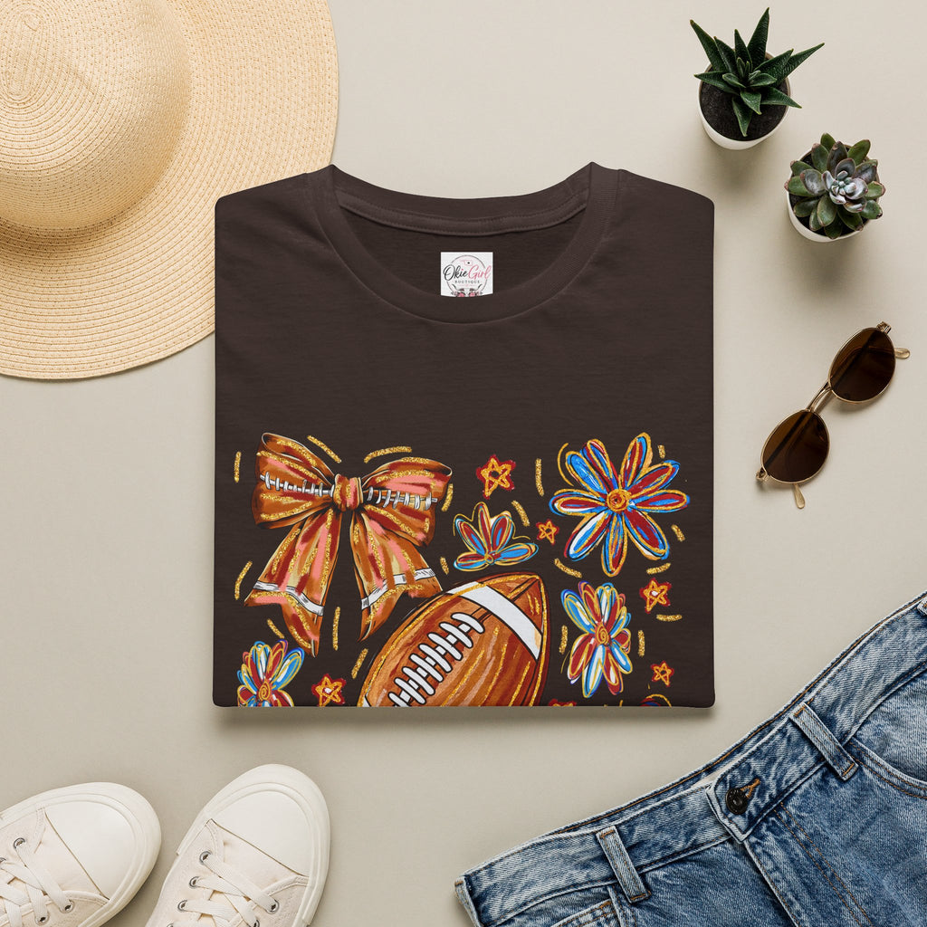 Football & Bow Graphic T-Shirt