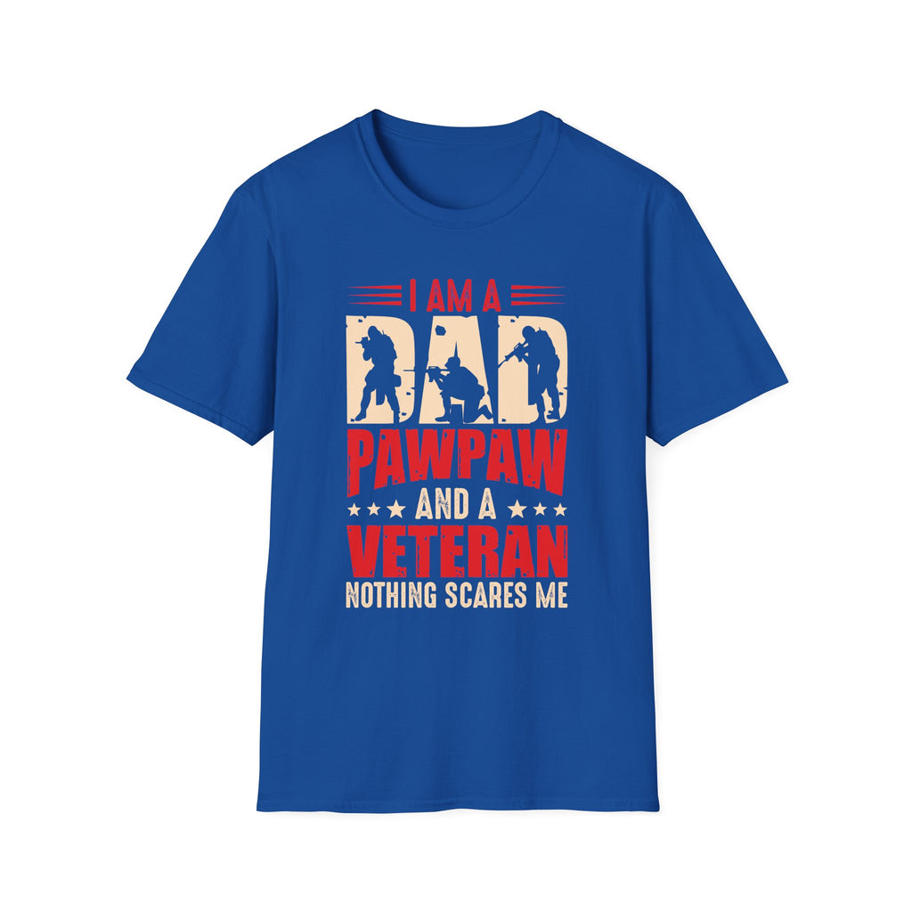 Veteran Dad/Pawpaw T-Shirt — "I Am A Dad Pawpaw and a Veteran" Patriotic Military Gift