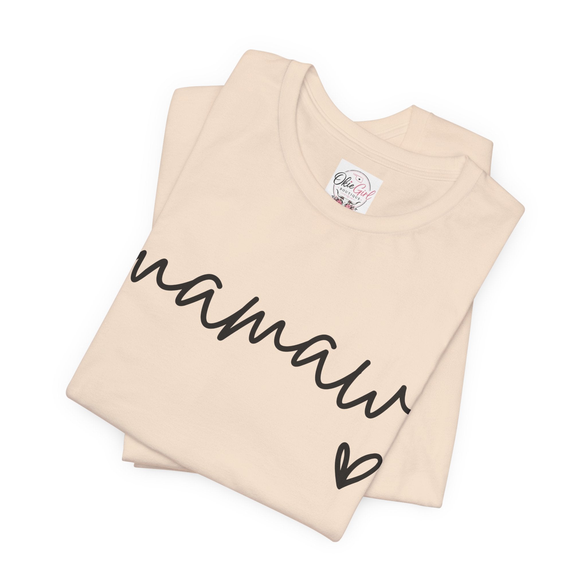 Mamaw Script Heart T-Shirt