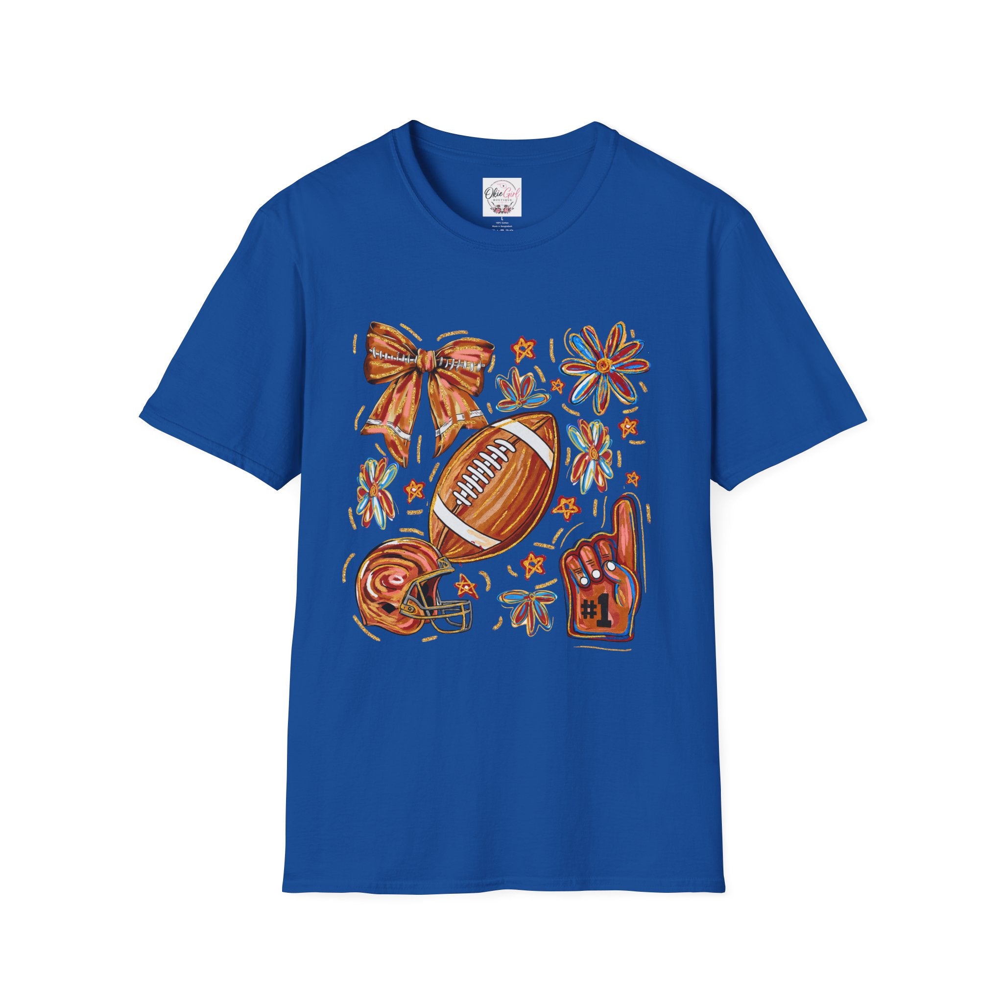 Football & Bow Graphic T-Shirt