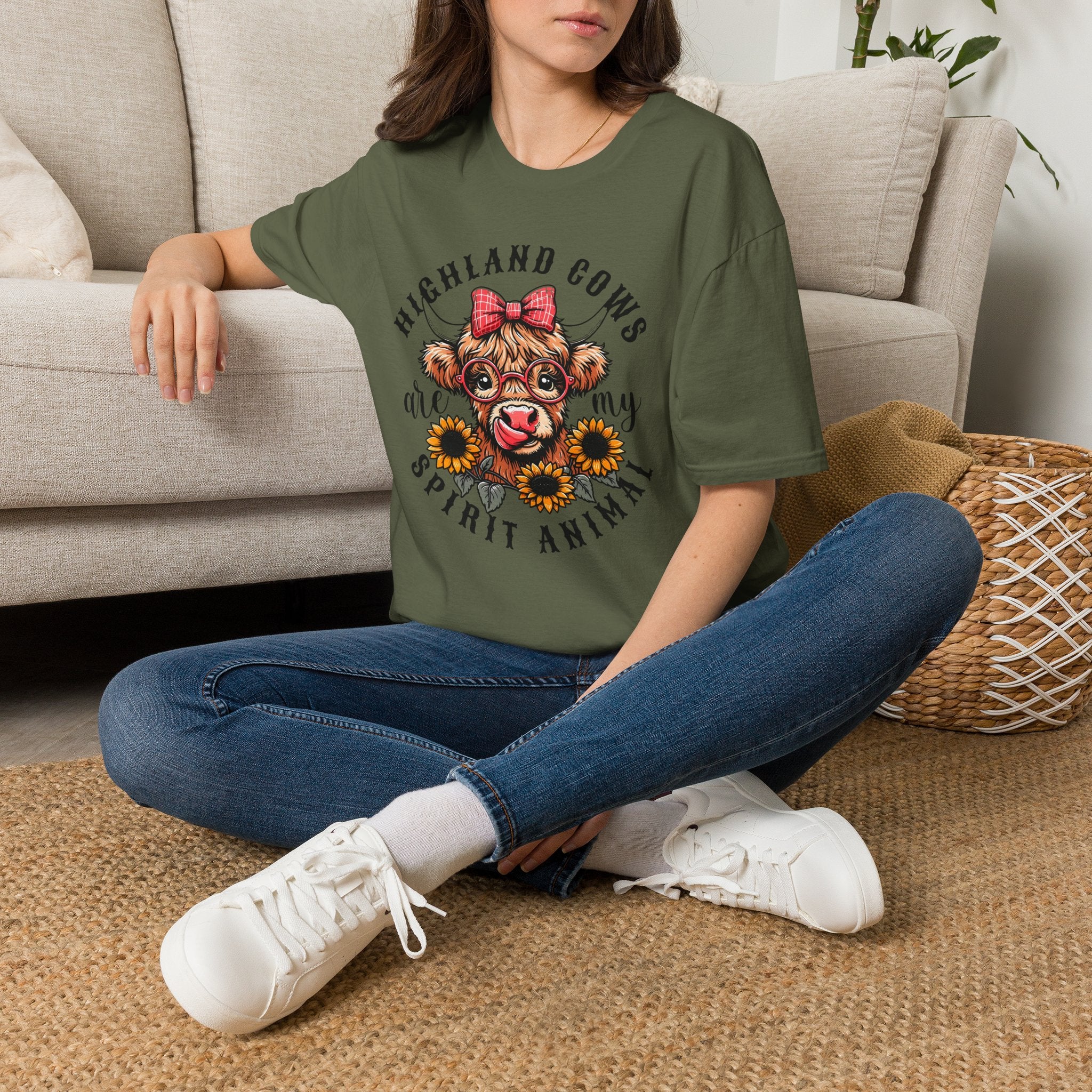 Highland Cows Are My Spirit Animal T-Shirt — Cute Scottish Cow Graphic Tee