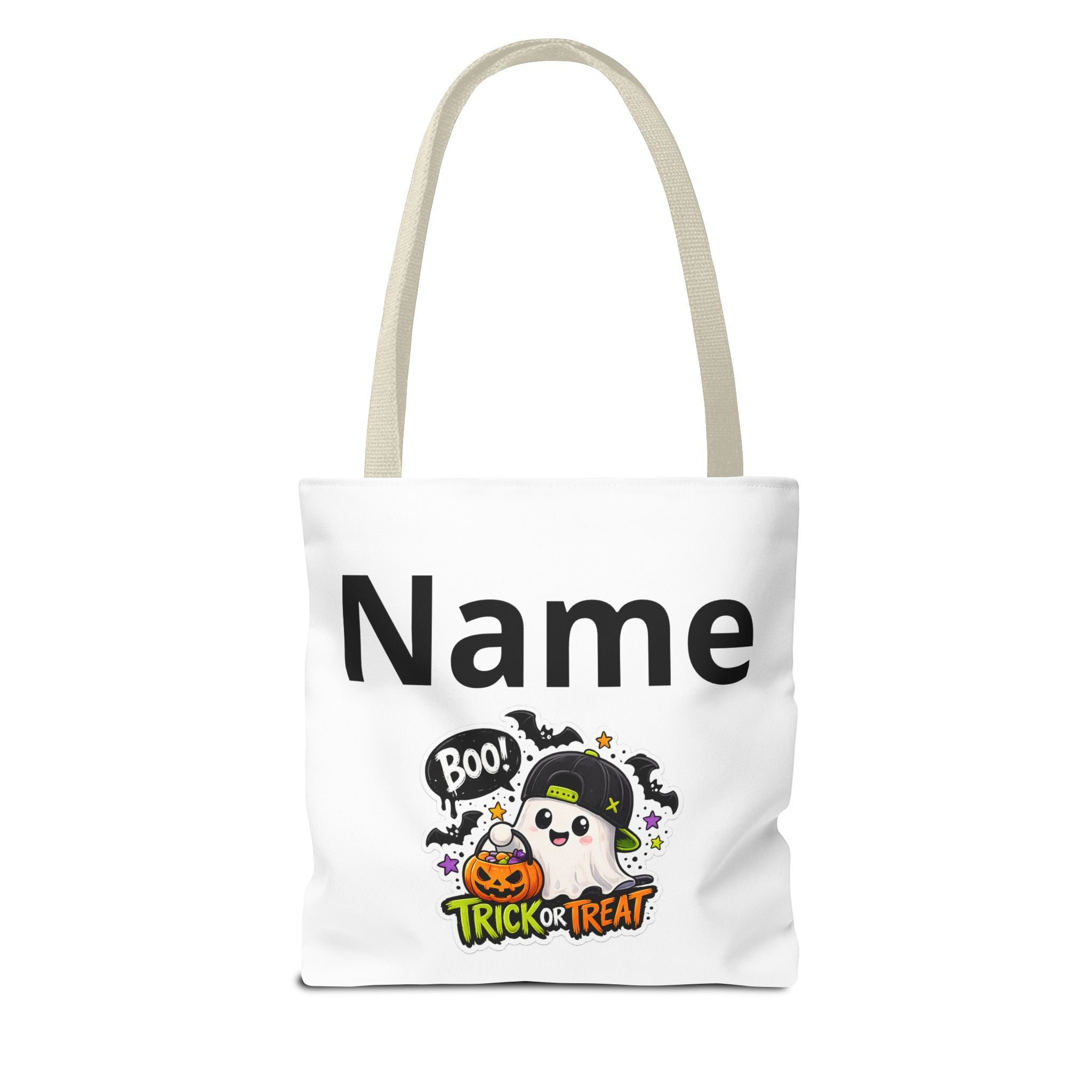 Boys Halloween Trick or Treat Tote Bag- with personalize name