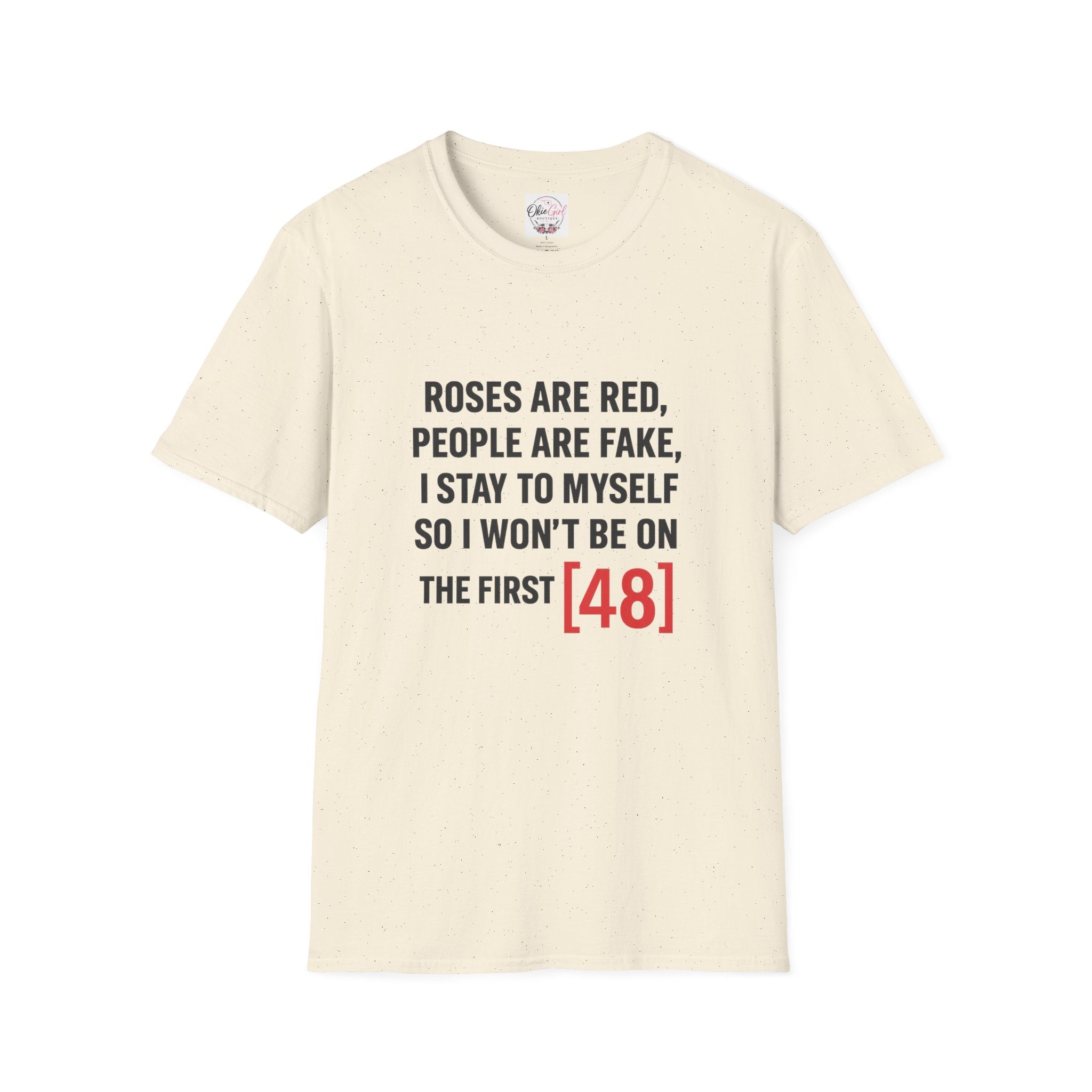 Roses Are Red People Are Fake T-Shirt — Funny Introvert Quote Tee