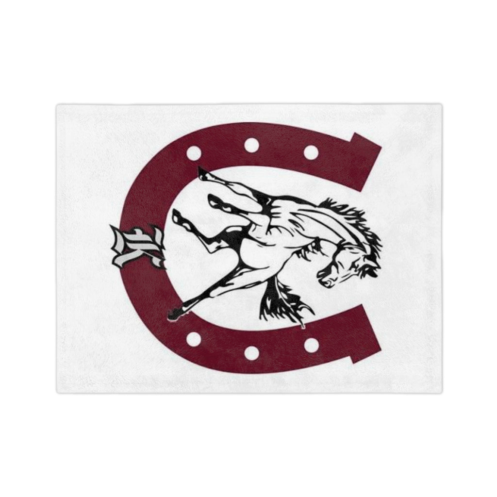 Horse & Horseshoe Velveteen Blanket – Monogram 'K' Equestrian Throw