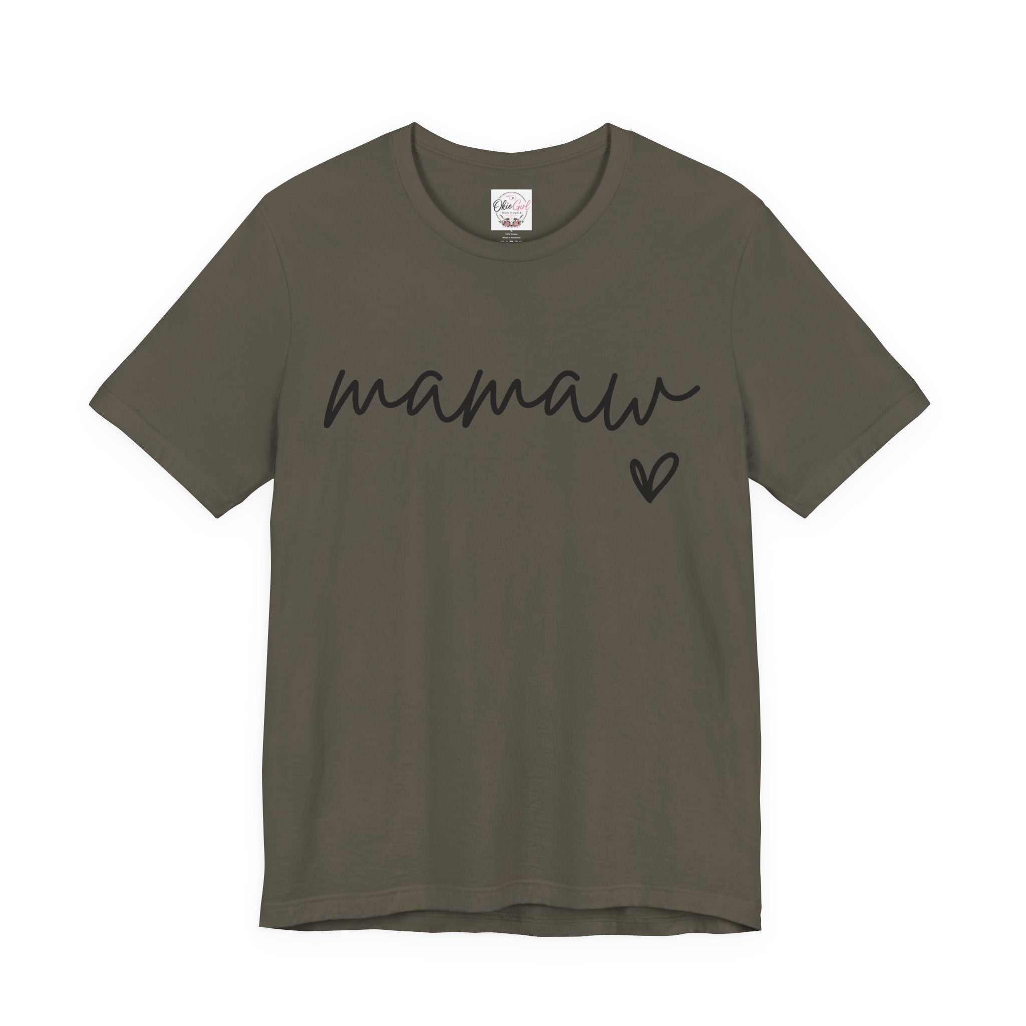 Mamaw Script Heart T-Shirt