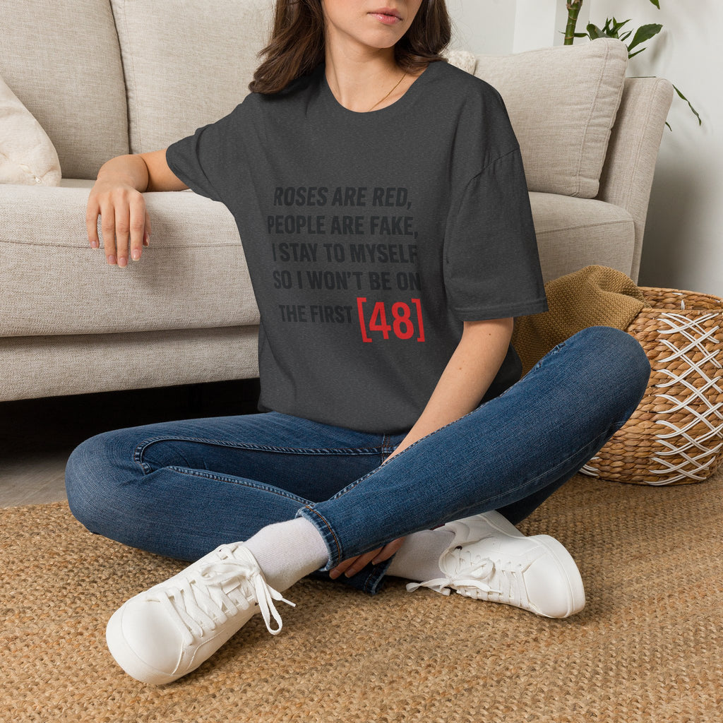 Roses Are Red People Are Fake T-Shirt — Funny Introvert Quote Tee