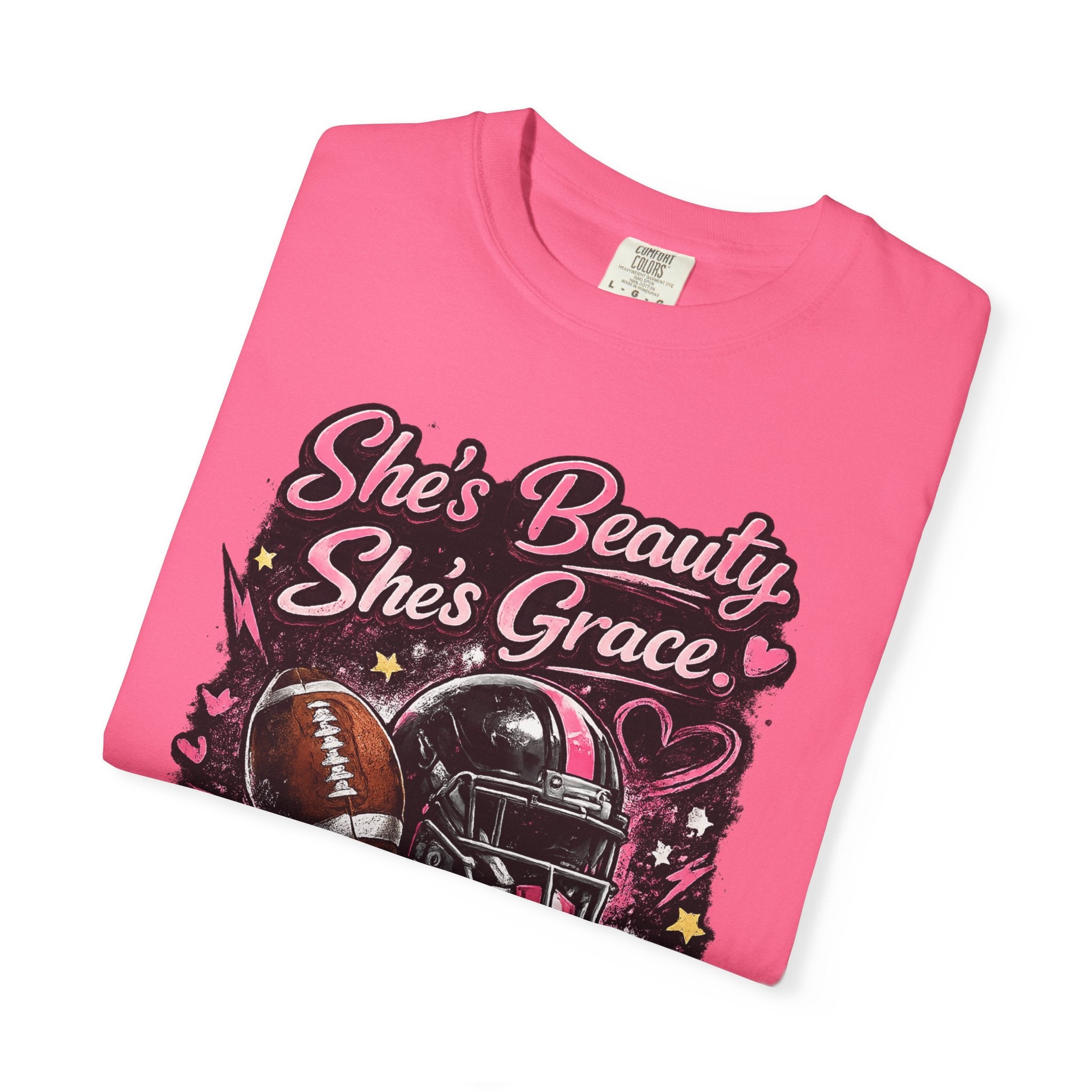 She's Beauty She's Grace Football Tee