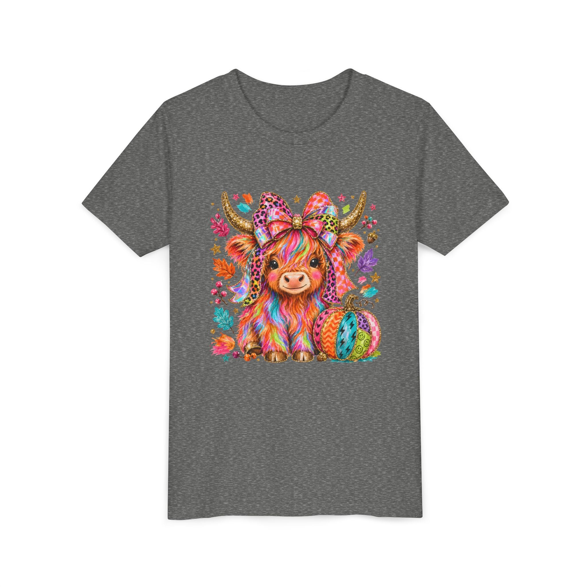 Kids Colorful Highland Cow Tee