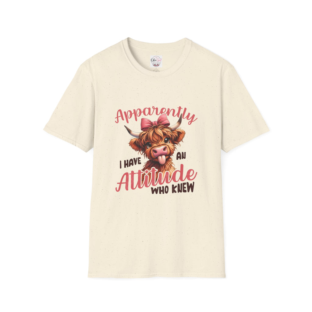 Apparently I Have an Attitude Who Knew — Cow T-Shirt